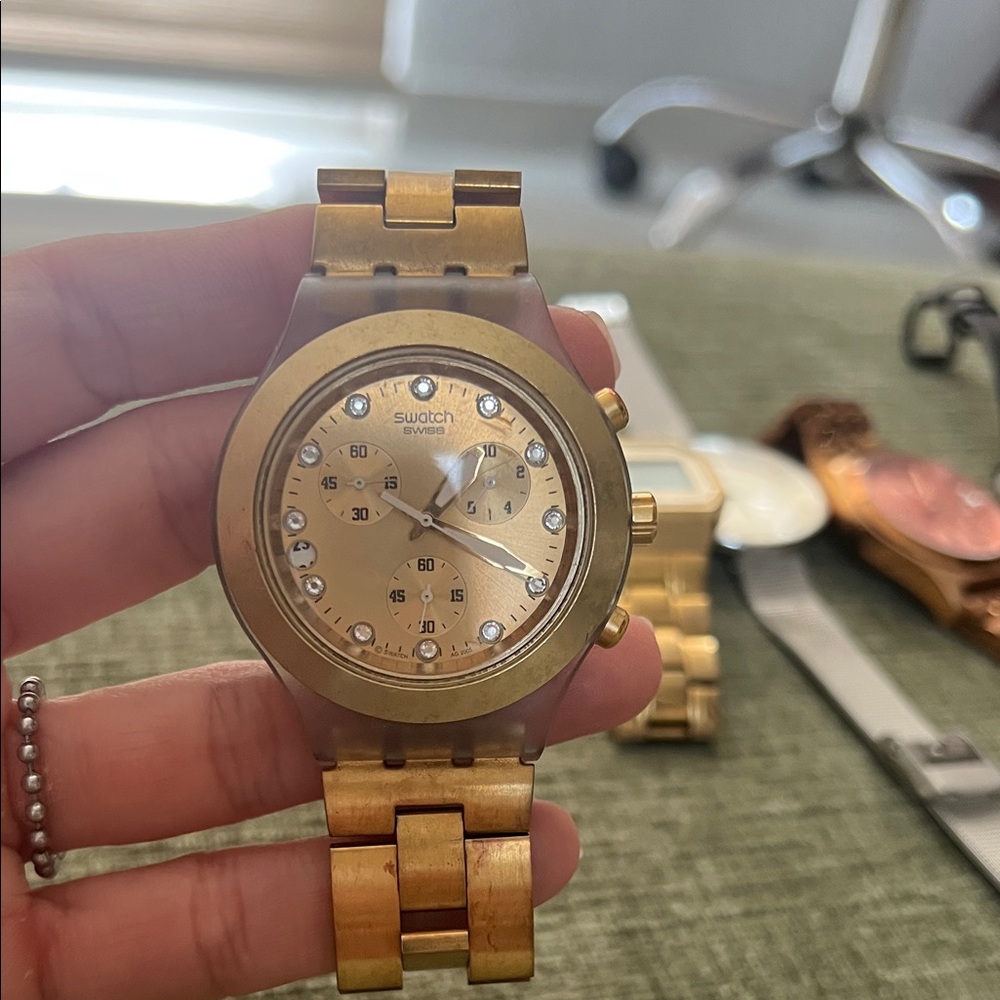 Swatch Gold and Silver Watch - Picture 2 of 6